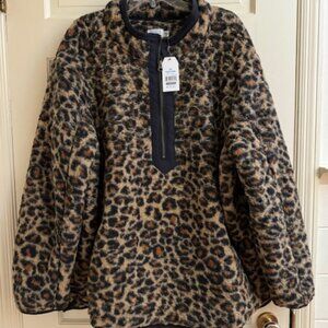 Time and Tru Women's Plus Size Quarter Zip Faux Sherpa Pullover 3XL